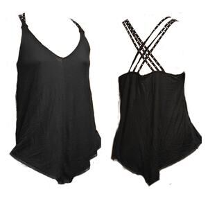 Cross studded strap handkerchief tank top S SMall